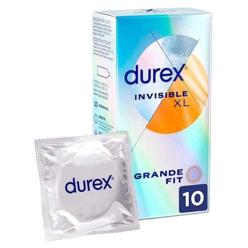 DUREX INVISIBLE XL GRANDE FIT 10 UNIDADES